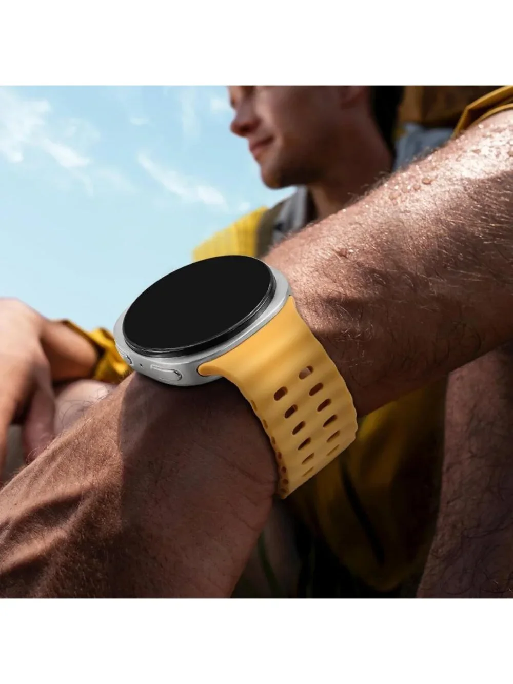 Unisex Yellow Analog Quartz Breathable Marine Replacement Samsung Galaxy Watch